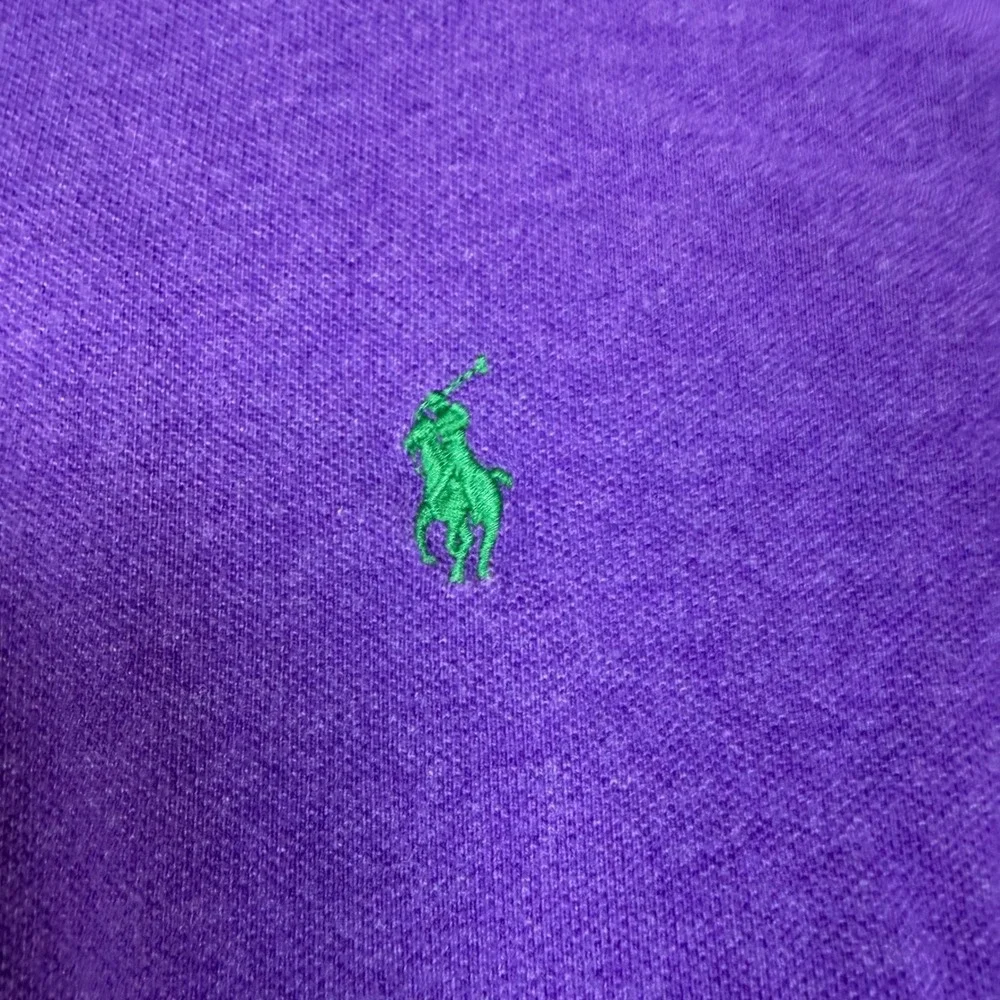 Polo Ralph Lauren Mens XXL Purple Short Sleeve Cotton Pique Polo Green Pony Logo